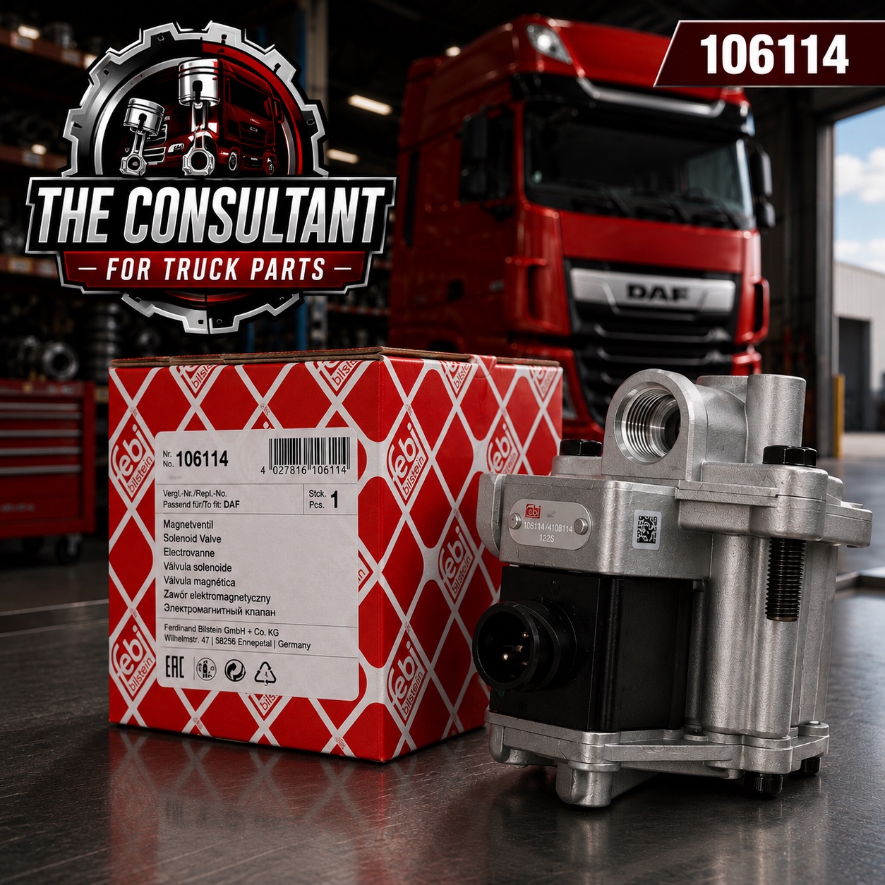 Part 106114 Solenoid Valve for DAF trucks
